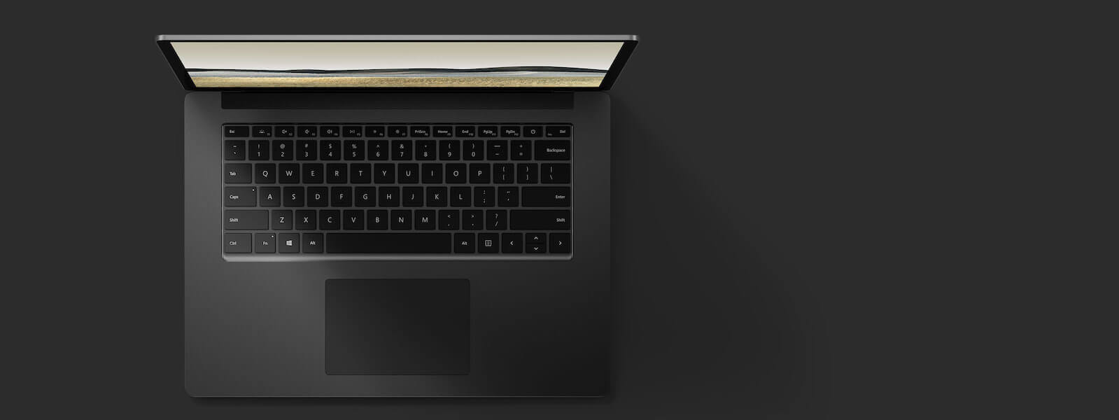 典雅黑 15 英寸 Surface Laptop 3 俯视图