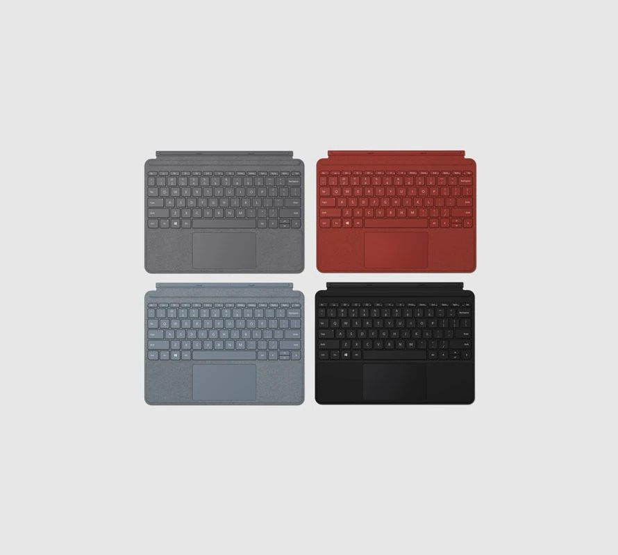 各种颜色的 Surface Go 2 特制版专业键盘盖