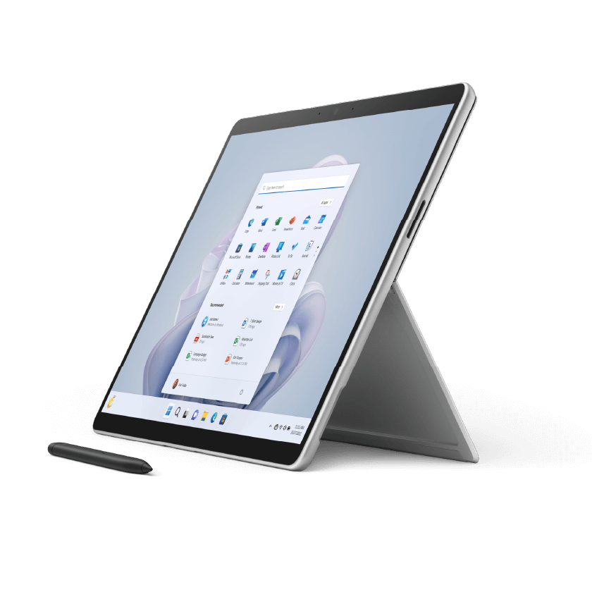 Surface Pro 9亮铂金与触控笔
