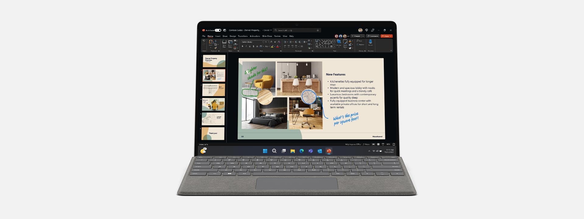 使用Surface Pro 9商用版展示PowerPoint