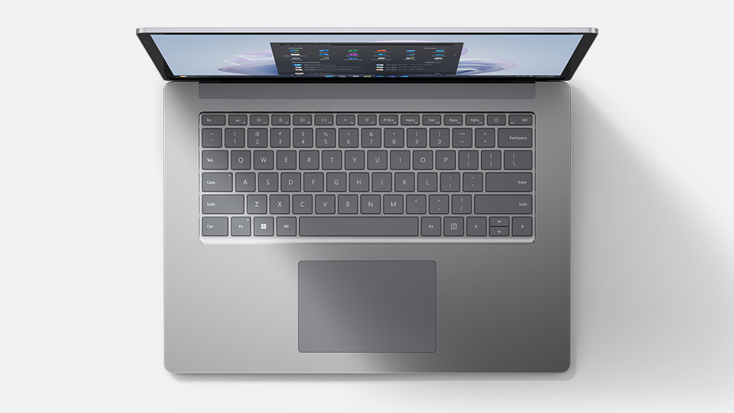 Surface Laptop 5 商用版的键盘和触控板。